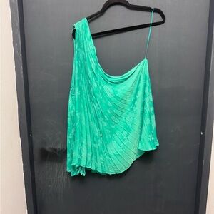 Banana Republic Teal One-Shoulder Blouse